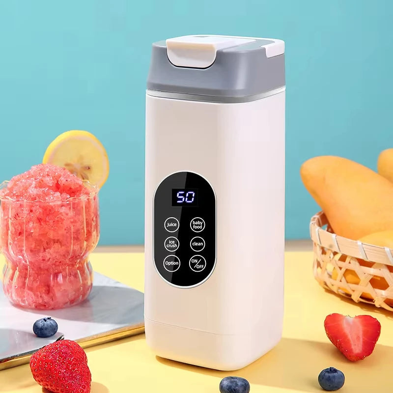 Electric Blender Rechargeable Portable Juicer USB Charging Hand Blender Electric Fruit Juicer 12 Blades Crushed Ice Juicer Cup