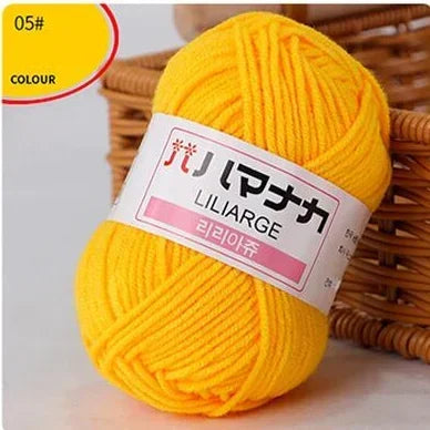 Multi-purpose 25g/ball Milk Cotton Yarn for DIY, Handmade Crafts, Amigurumi, Hats, and Bags