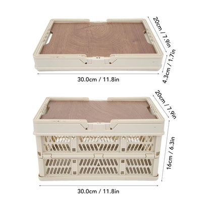 Foldable Camping Picnic Basket with Movable Board Large Capacity Multifunction Handheld Storage Box Home Organization