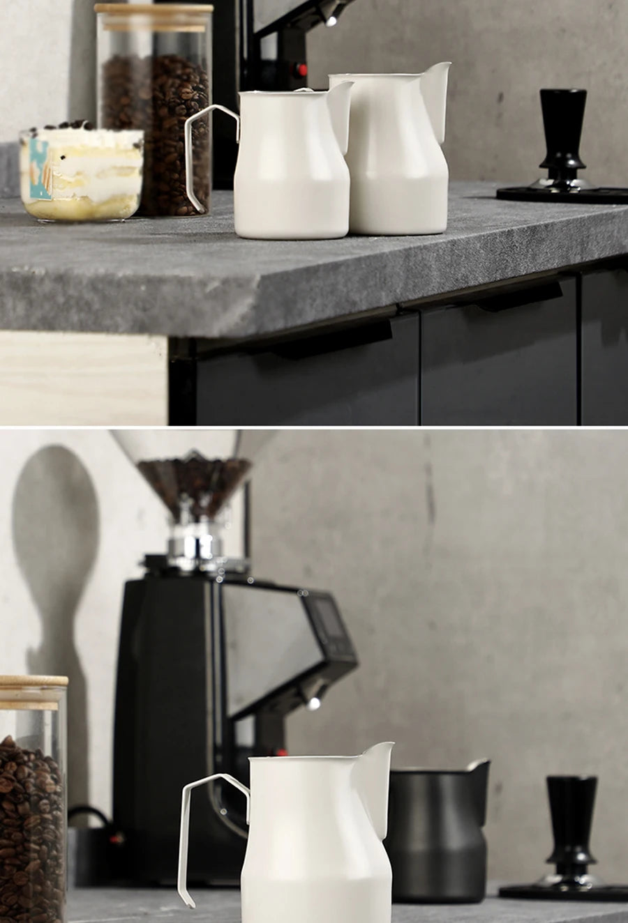 350/500/700ml Stainless Steel Milk Jug Frothing Pitcher Milk Espresso Machine Cappuccino Latte Frothing Pitcher Barista Milk Jug