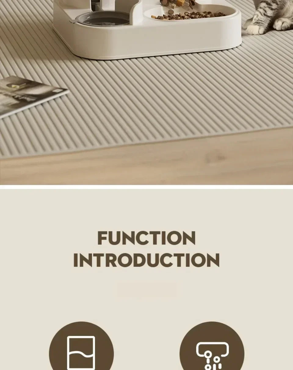 Automatic Pet Feeder and Water Dispenser 2in1 Raised Food Bowl with Water Fountain for Cat Dog Large Capacity Pet Accessories