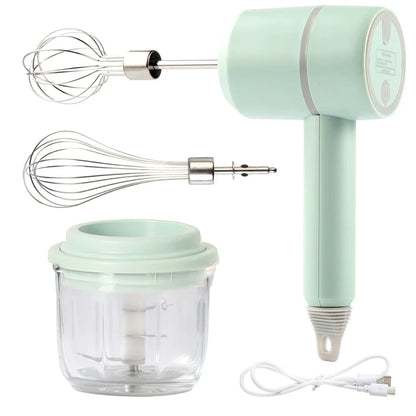 Electric Food Processors Set Portable Blender Mixer Kitchen Tools Hand Mixer Milk Frother Egg Beater Cake Baking Kneading Mixer