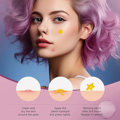 40pcs Colorful PE Pimple Patches Cute Star Shaped Cover Sticker Invisible Pimple Cover Removal Pimple Patch Skin Care