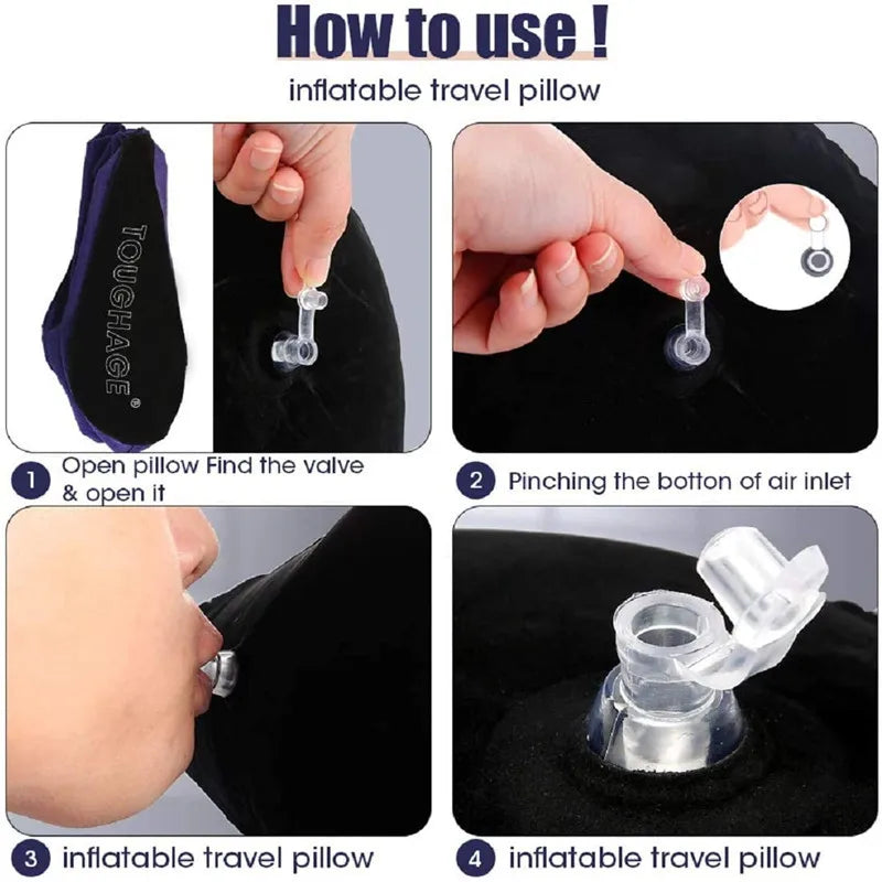 Inflatable Travel Pillow Multifunctional Body Pillow Lumbar Yoga Pillow Travel Positions Support Air Cushion Triangular Pillow