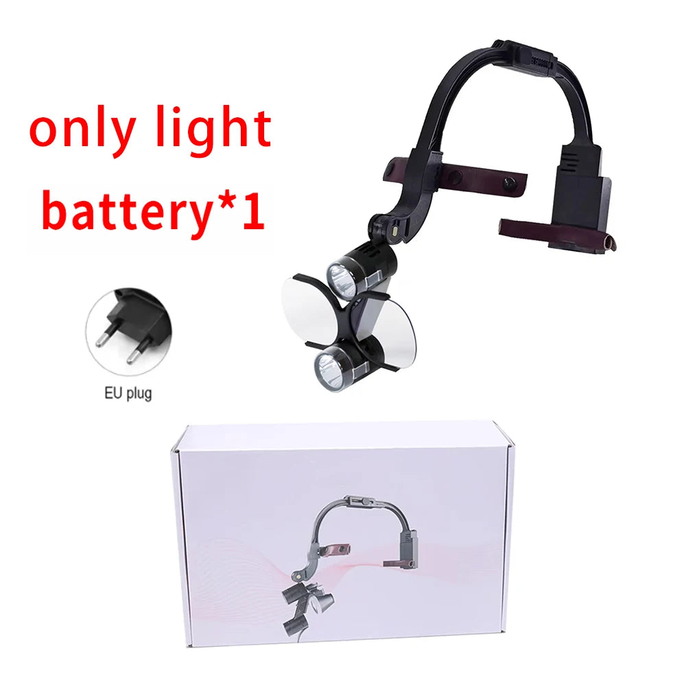 Dental Loupes LED Head Light Lamp With Carton Box 5W Light 2.5X 3.5X Binocular Loupes Dentistry Surgical Headlight