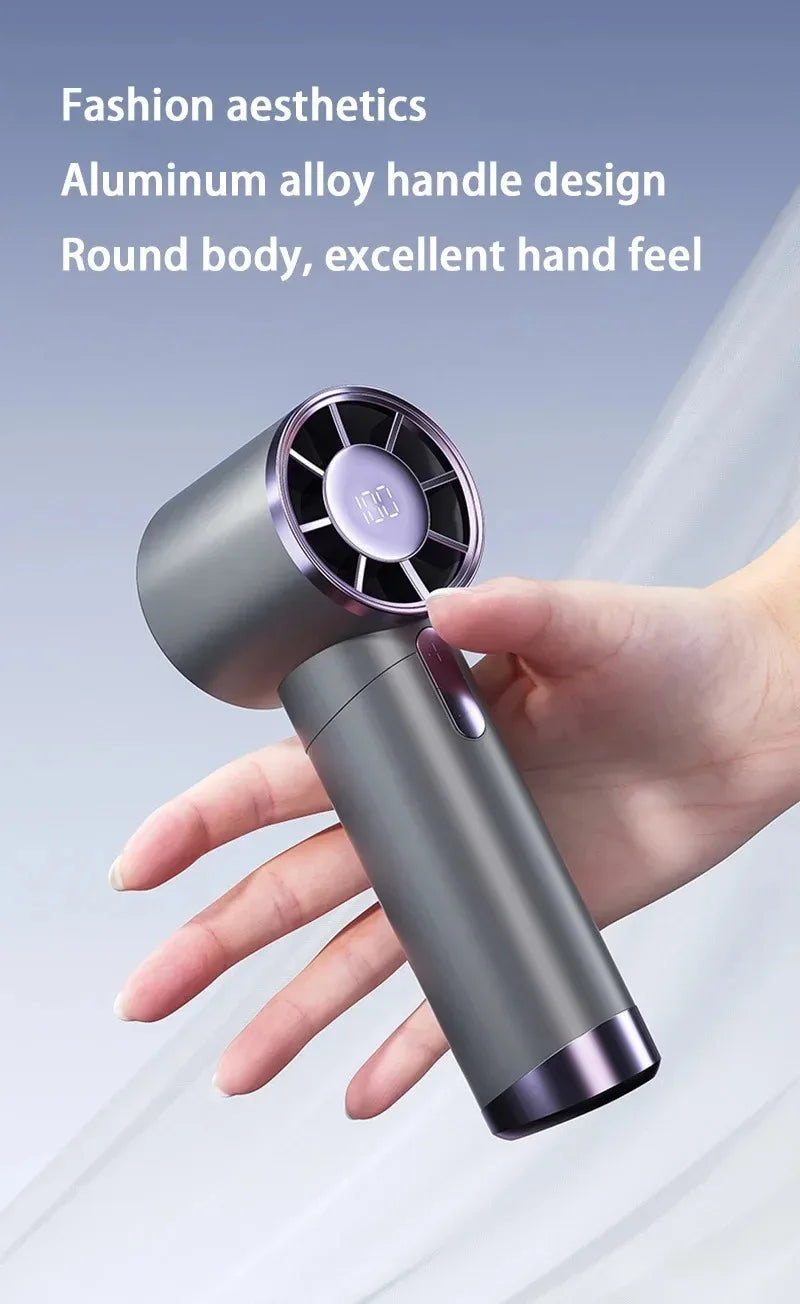 Portable Handheld Fan Rechargeable Mute Personal Highspeed Fan Air Calculating Fan Mute Handheld Fan With Power Display