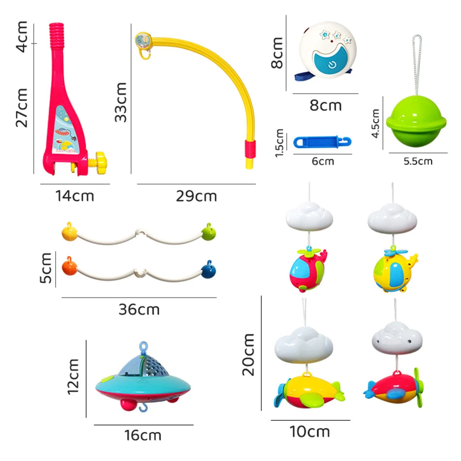 Musical Baby Crib Mobile with 108 Melody Lights Projection for Newborn Mobile for Crib Toys for Infants Remote Control Crib Toys
