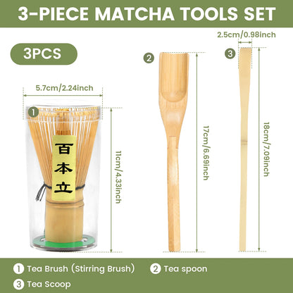 4Pcs Japanese Matcha Set Traditional Matcha Tea Set Matcha Whisk Set Manual Matcha Making Kit Ideal Matcha Kit for Tea Lovers