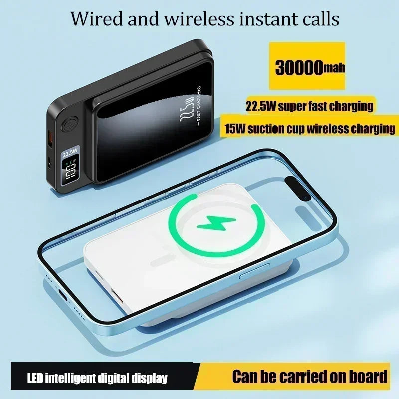 Power Bank 22.5W Magnetic Wireless Portable Chargers 30000mAh Super Fast Charging Powerbank External Battery for Iphone Xiaomi