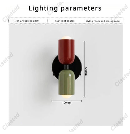 LED Wall Lamp Modern Simple Cream Double Head Light for Living Room Bedroom Besides Study Interior Decoration Fixture