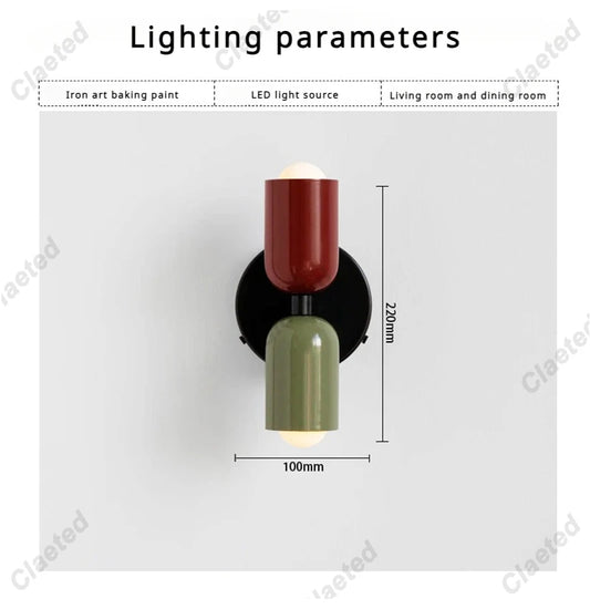 LED Wall Lamp Modern Simple Cream Double Head Light for Living Room Bedroom Besides Study Interior Decoration Fixture