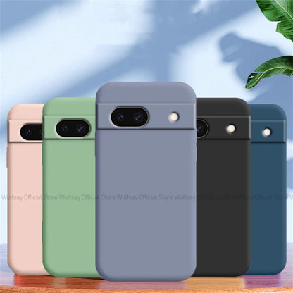 For Google Pixel 8A Case Google Pixel 8A 7A 6A 6 7 8 Pro Cover Cases Shockproof Liquid Silicone Phone Cover For Google Pixel 8A