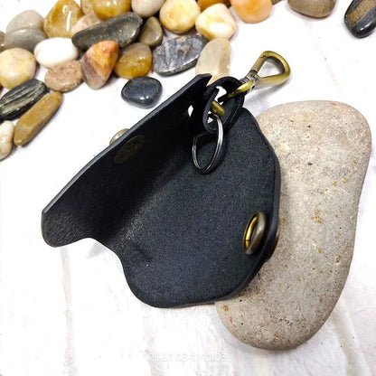blongk Car Key Case on Waist Small Key Pouch Genuine Leather Key Organizer Key Bag Mini Car Key Holder Men Women 1608