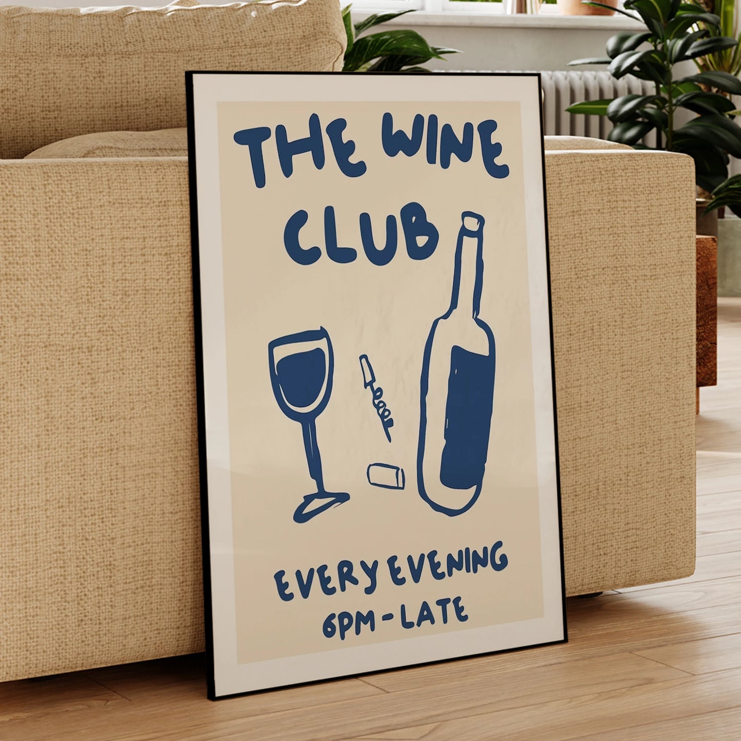 The Wine  Club  Every Evening 6pm-late Wall Art Prints Canvas Painting Poster Picture For Living BedRoom Home Decor