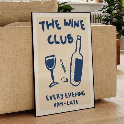 The Wine  Club  Every Evening 6pm-late Wall Art Prints Canvas Painting Poster Picture For Living BedRoom Home Decor