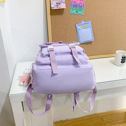 Fashion Bow Backpack Children's School Backpack Large Capacity Nylon School Bags Elementary School Book Bags Outdoor Travel Bag