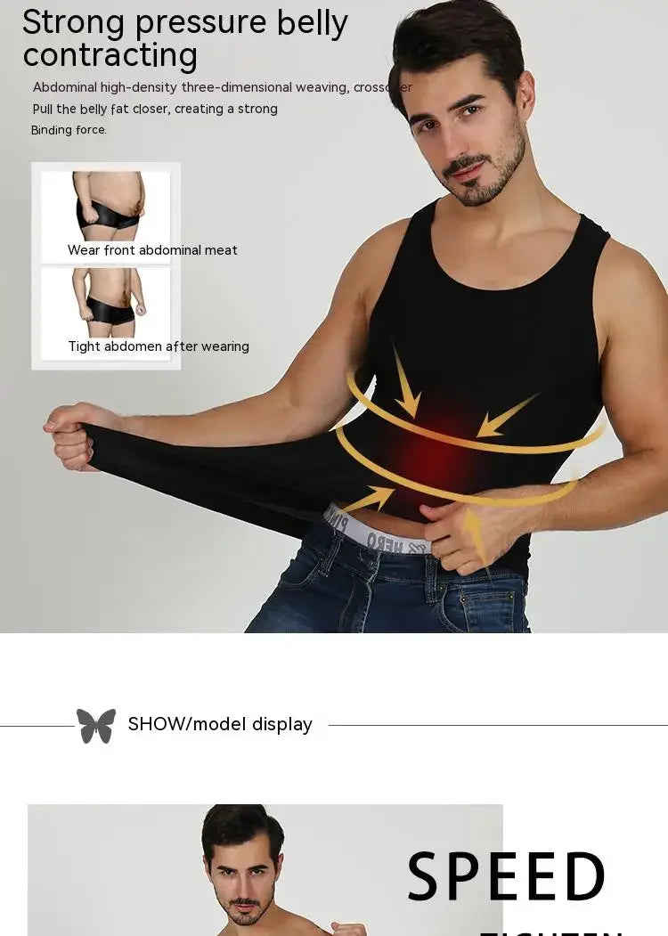 Men's shapewear Seamless body shapewear Stress Reduction Exercise belly tightening underwear Functional vests