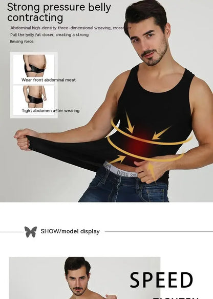 Men's shapewear Seamless body shapewear Stress Reduction Exercise belly tightening underwear Functional vests