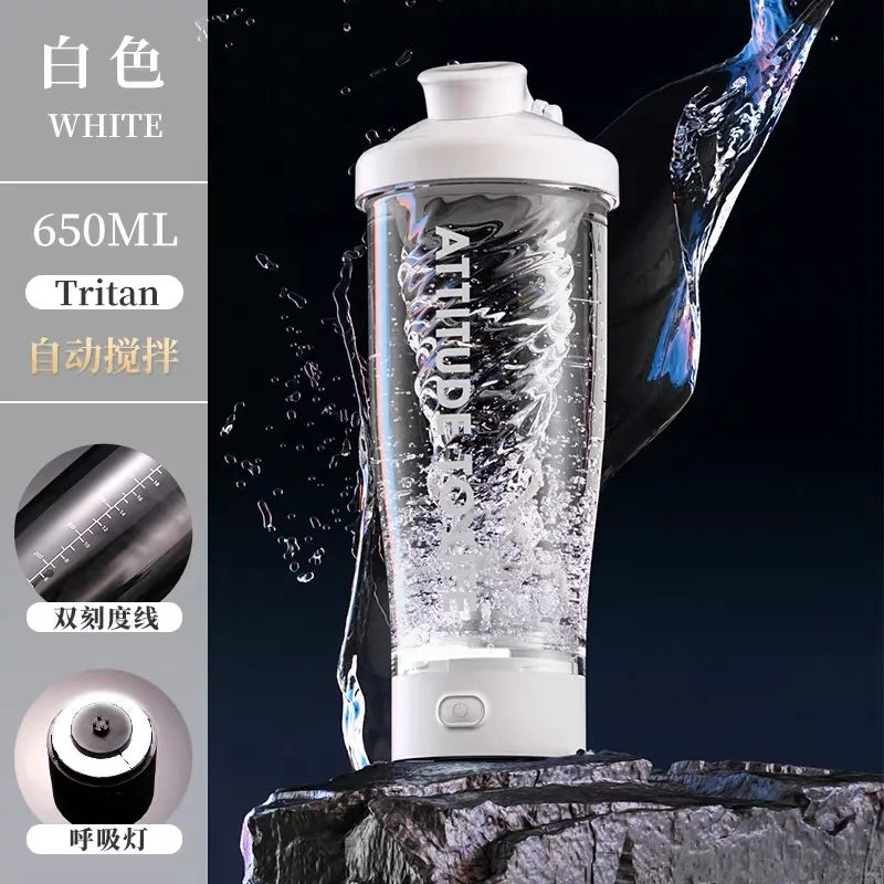 Electric Protein Shaker Bottle, USB Rechargeable Blender Bottles, BPA Free, Tritan Portable Blender Cup, 650ml