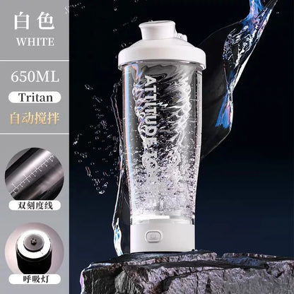 Electric Protein Shaker Bottle, USB Rechargeable Blender Bottles, BPA Free, Tritan Portable Blender Cup, 650ml