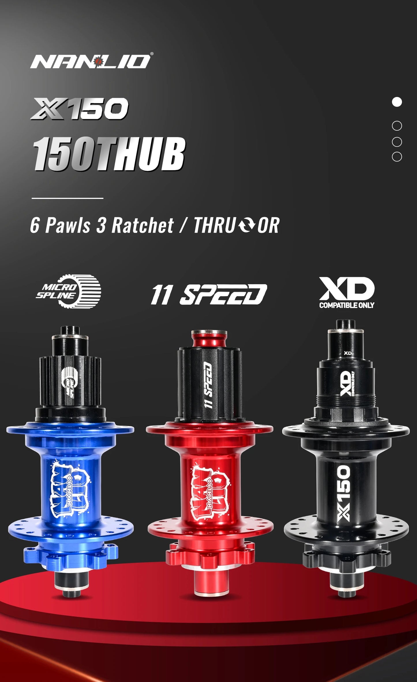 Bicycle hubs Nanlio X150 Mountain Bike Hubs 6 Pawls 150 Engagement Rear Hub HG MS XD 8-12 Speed 28 32 36 Holes Noisy wheel Hubs