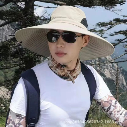 Fishing foldable sun visor Wide Brim Waterproof  Bucket Hat Sun Men Cap  Tactics