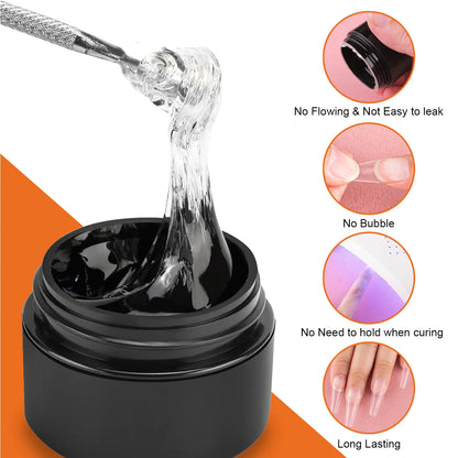 8g Multifunctional Solid Nail Tips Gel - Non-Stick Hand Nail Gel Rhinestone Gel Glue For DIY Manicure At Home