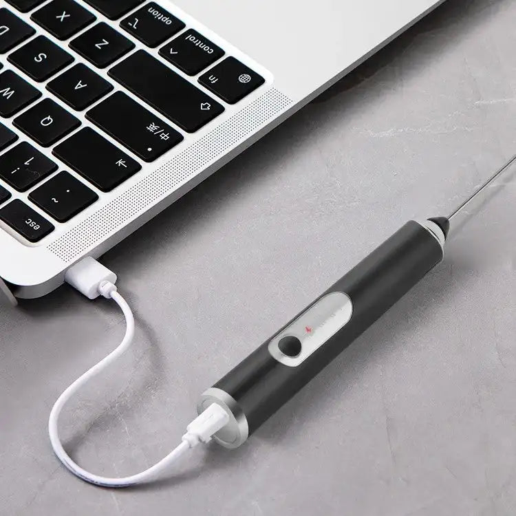 1pcs Coffee Milk Frother Blender 3 Speeds Adjustable Handheld Milk Frother Stainless Steel Electric Milk Frother USB Recharge