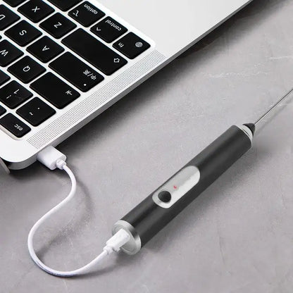 1pcs Coffee Milk Frother Blender 3 Speeds Adjustable Handheld Milk Frother Stainless Steel Electric Milk Frother USB Recharge