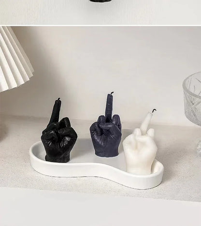 Creative Candles Middle Finger Shaped Gesture Scented Candles Niche Funny Quirky Gifts Home Decoration Ornaments Birthday Gifts
