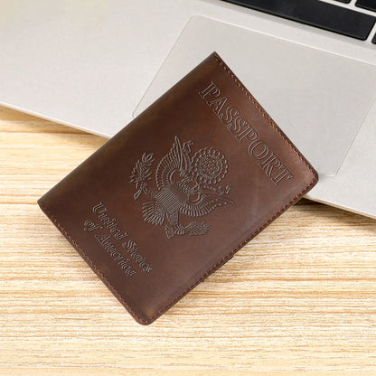 Genuine Leather Passport Cover USA Travel Accessories Menassport Holder America Passport Pouch