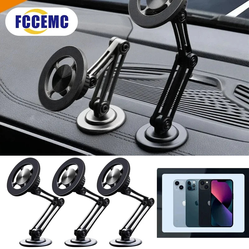 Magnetic Car Phone Stand - Scalable, 360 ° Rotating Foldable, Compatible with All Phones, Suitable for All Scenarios