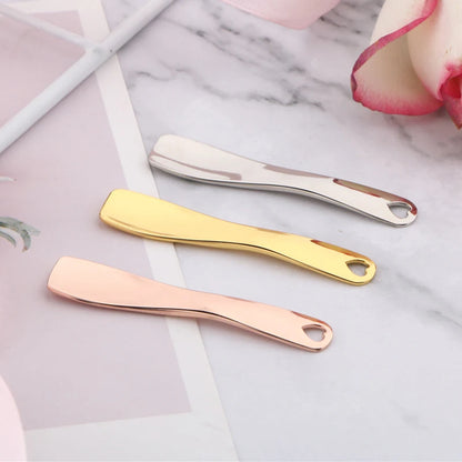 Metal Makeup Spatula Zinc Alloy Curved Scoop Facial Mask Eye Cream Mixing Brush Mini Spoon Stick Skincare Cosmetic Beauty Tool