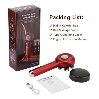 Electric Hair Regrowth Brush with Infrared Light Machine Acupoint Scalp Massage Anti-Hair Loss Exercise Hair Scrubber Combs