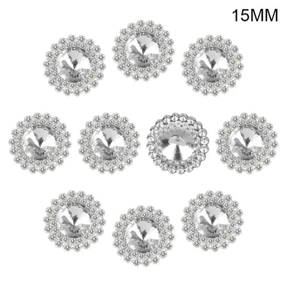 10 PCs 15/20/25MM Round Metal Rhinestone Buttons for Clothing DIY Sewing Accessories Wholesale Luxury Fashion Apparel Decoration