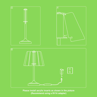 Bedroom bedside table lamp USB plug adjustable DIY acrylic design LED light 3 colors optional night light