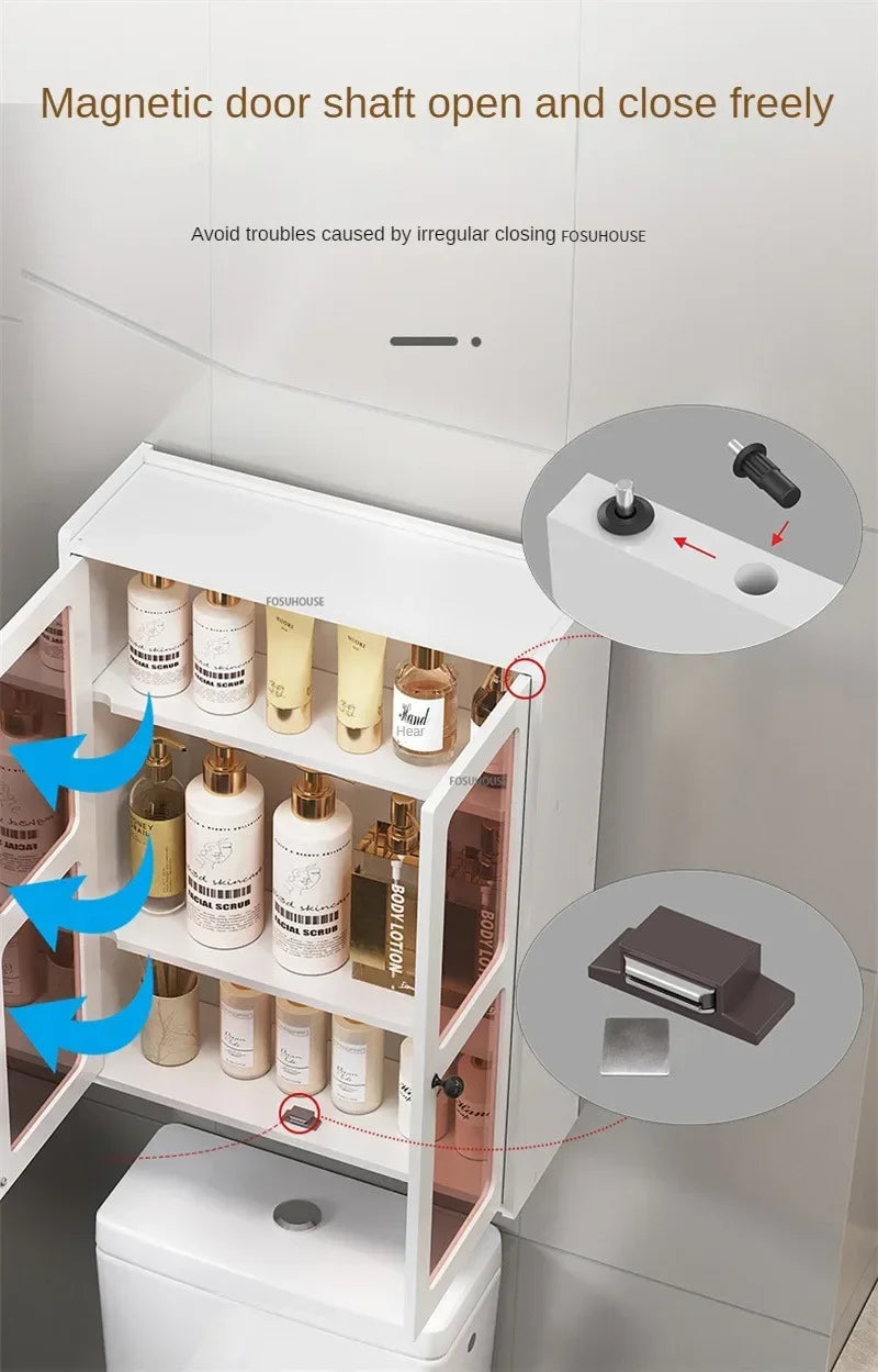 Open Cabinets Towel Cabinet Storage Bathroom Furniture Vanity Sink Narrow Double Washbasin Shelf Locker Wall Pharmacy Floor Wc