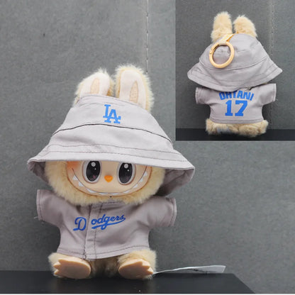 Hot Labubu Doll Clothes 15/17cm Labubu Clothes Sitting Party Number 17 Baseball Clothes Children'S Diy Doll Accessories Gift