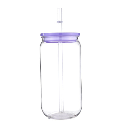 16oz PET Plastic Cups Equipped With Replaceable Colored Lid And Straw Can Hold Soda Juice Drinks Milks High Quality Cups