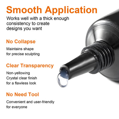 10ml 3D Nail Art Gel - DIY Designs,Waterproof Sculpting gel，Waterproof Nail Art Design Gel for Intricate Carvings & Shapes