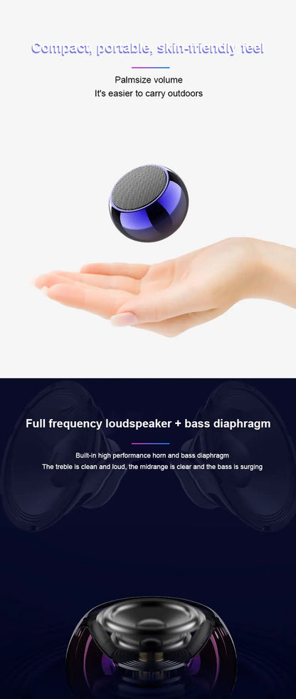 M3 Wireless Bluetooth Speaker Sound Box Audience Metal Stereo Surround Subwoofer Small Mini Portable Bluetooth Speakers