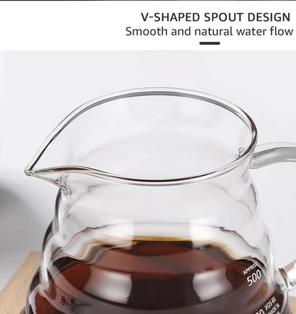 600ml Glass Coffee Carafe, Coffee Pot Clear Standard Coffee Server for Pour Over Coffee Maker