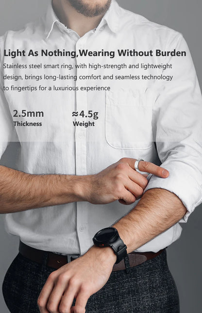 Smart Ring Women Health Tracker Heart Rate Blood Oxygen Photo Control Brush Tiktok Waterproof Multi-sport Modes Men Fitness Ring