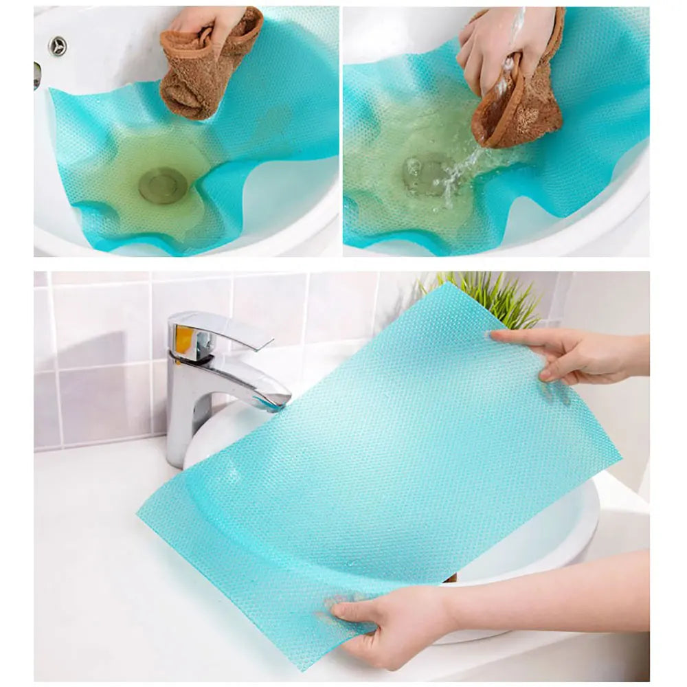 Silicone world Reusable Cabinet Mat Drawer Mat Shelf Liners Moisture-Proof Waterproof Dust Anti-Slip Fridge Kitchen Table Pad