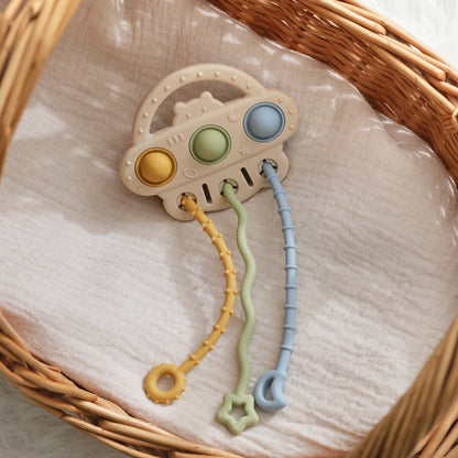 Baby Silicone Teether Toy Food Grade Silicone Pull String Training Teething Sensory Toys for Newborn Relieve Dentia Chew Toys