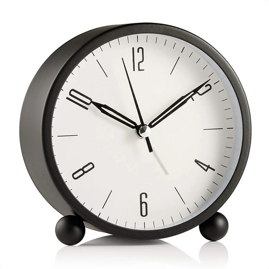 Silent Alarm Clock,Alarm Clock Without Ticking,Round Luminous Metal Alarm Clock,Alarm Clock Vintage Decoration