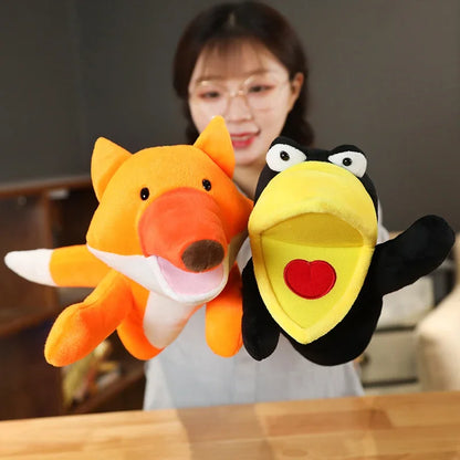Stuffed Plush Animals Toys Hand Finger Puppet Kawaii Dolls Educational Baby Toys Learning & Education Monkey Tiger Children Gift