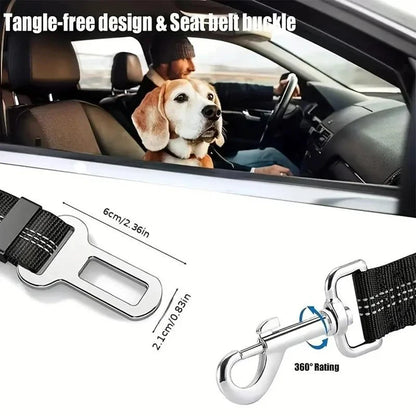 Top-grade Pet Car Safety Belt Dogs Cats Safety Belt Reflective Line Adjustable Seat Belt Length Suitable Any Dog Traction Collar