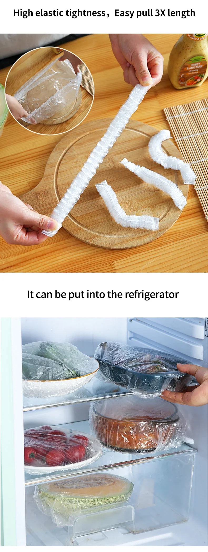 10/50/100/150/200pcs Reusable Disposable Food Cover Plastic Wrap Durable Elastic Food Lids for Bowls Elastic Plate Covers