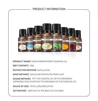 10ml Essential Oil Diffuse Essential Oils Oil-soluble Natural Essential Oils For Diffuser Humidifier,Aroma Stone,Scented Candle